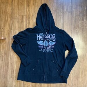 Harley-Davidson Black Zipper Hoodie